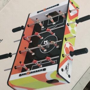 Crane Tabletop Foosball Game - Red, Yellow, Black